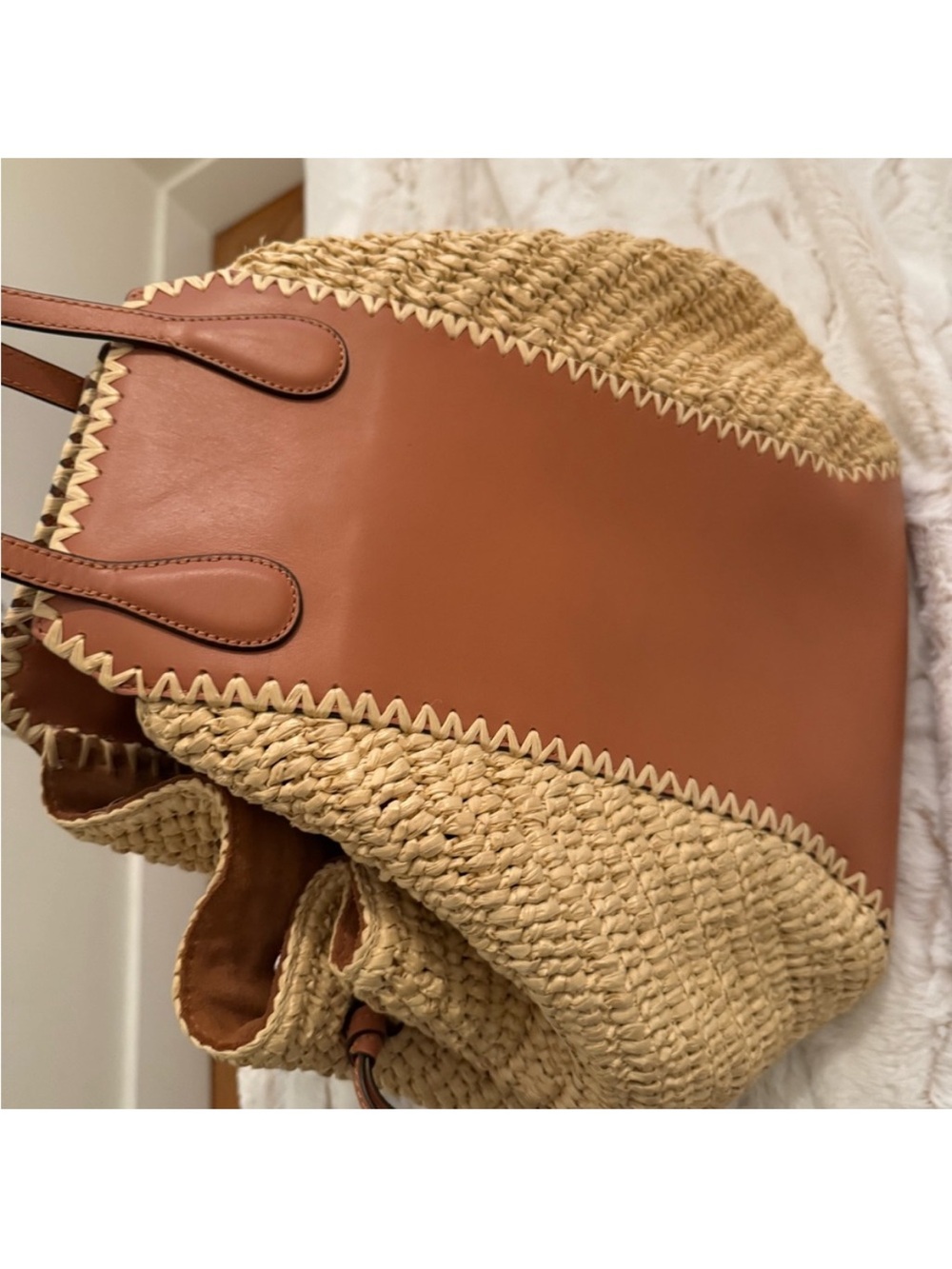 Ulla Johnson  Daphne tan leather and woven tote - Picture 7 of 8